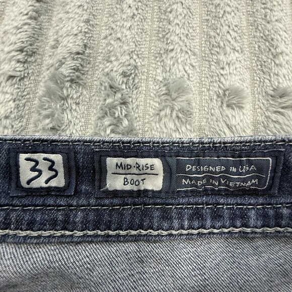 Miss Me Jeans Womens 33 Blue Mid Rise Boot Boho Embroidered Pockets Y2K Denim - Picture 4 of 12